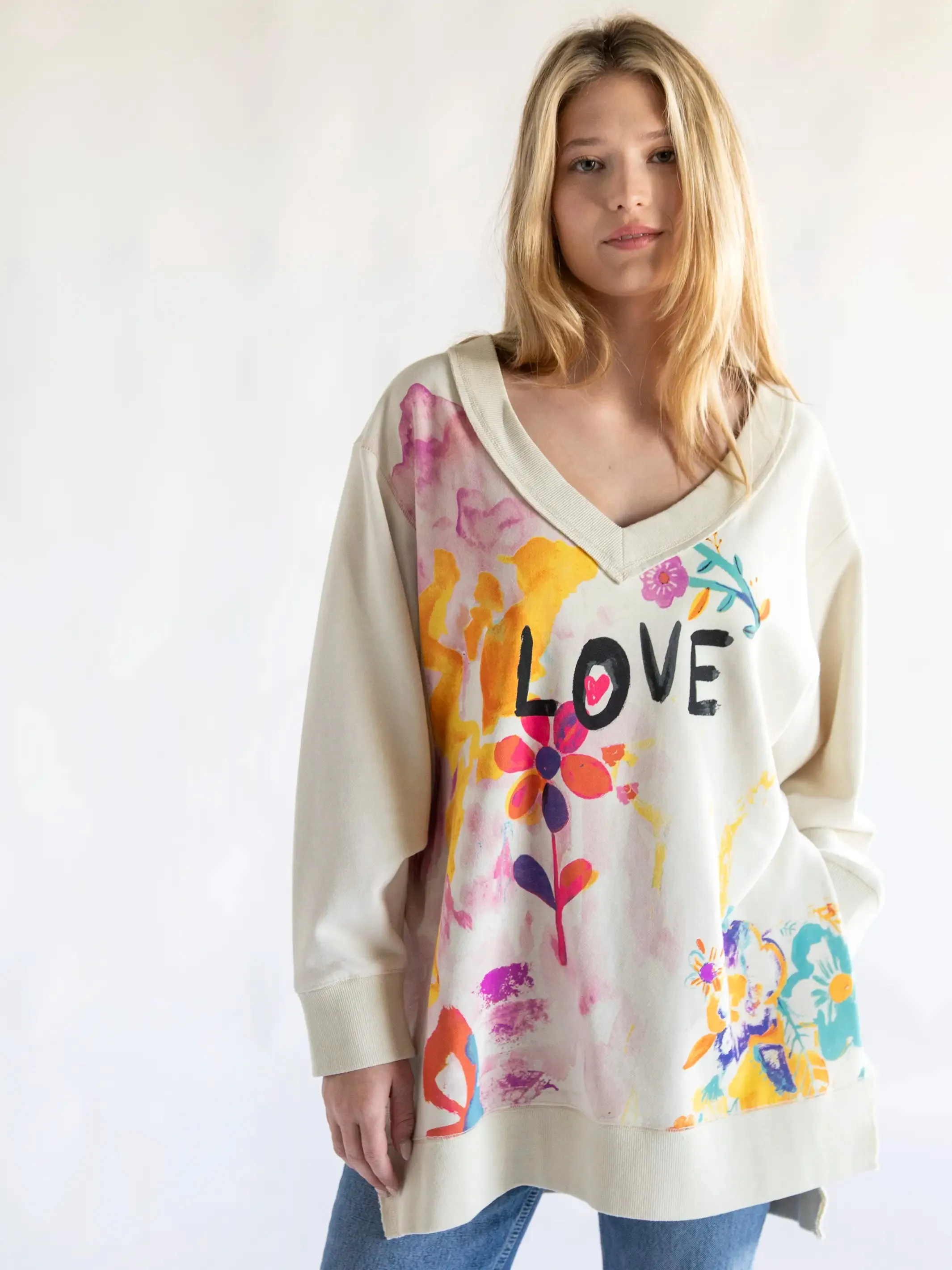 Life Is A Canvas Sweatshirt - Love Cream