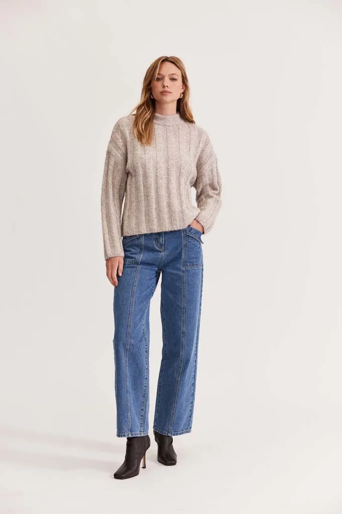 Maja Ribbed Jumper | Oat/Marle