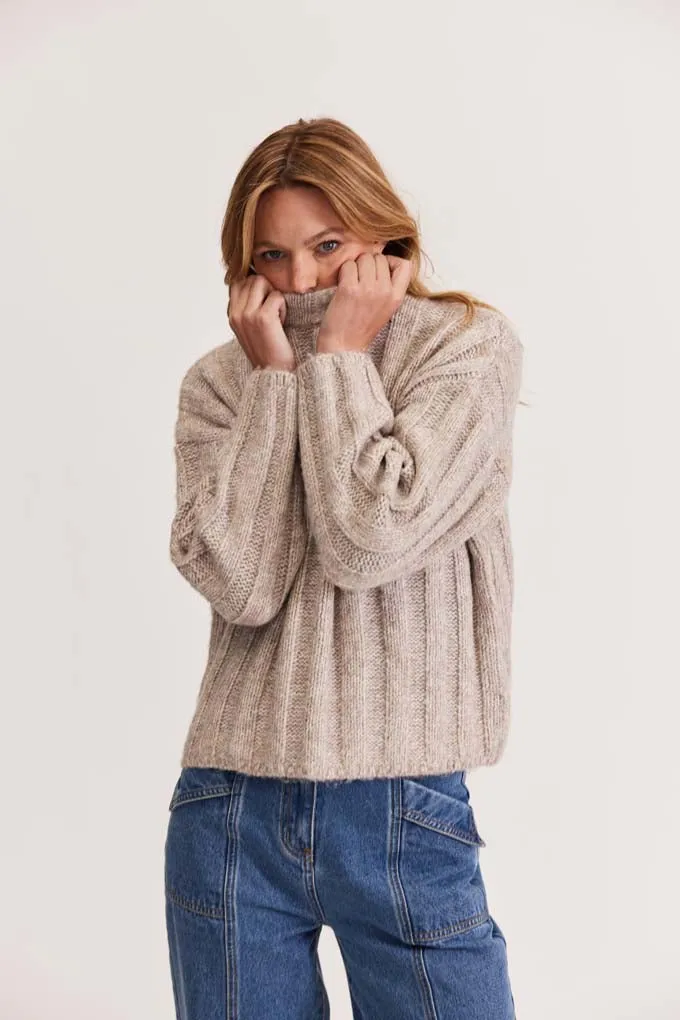 Maja Ribbed Jumper | Oat/Marle