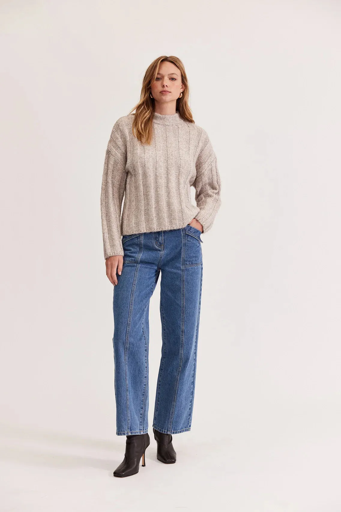 Maja Ribbed Jumper | Oat/Marle