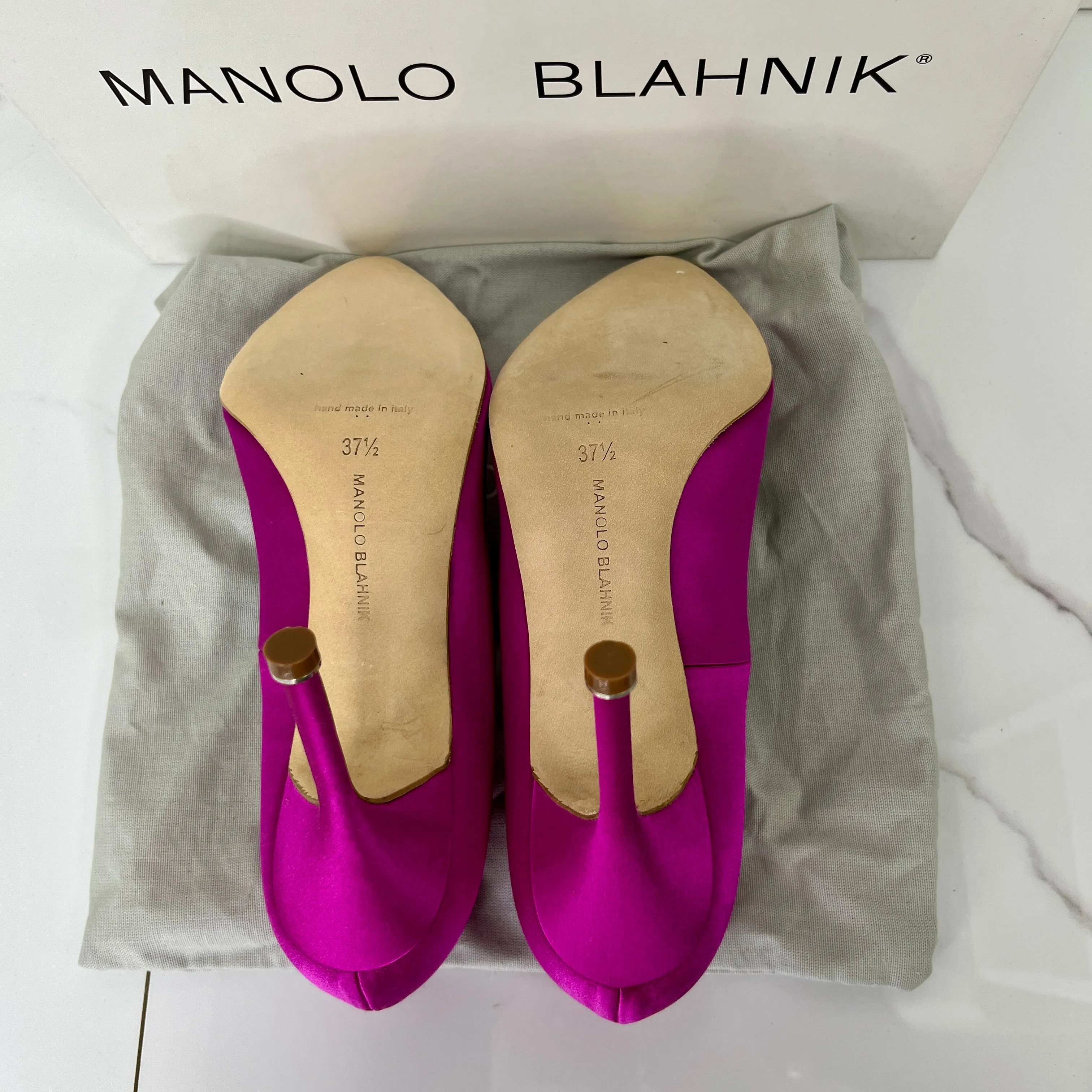 Manolo Blahnik Satin Jewel Buckle Pumps (105mm) - Size 37.5