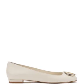 Maria Flat In White Leather