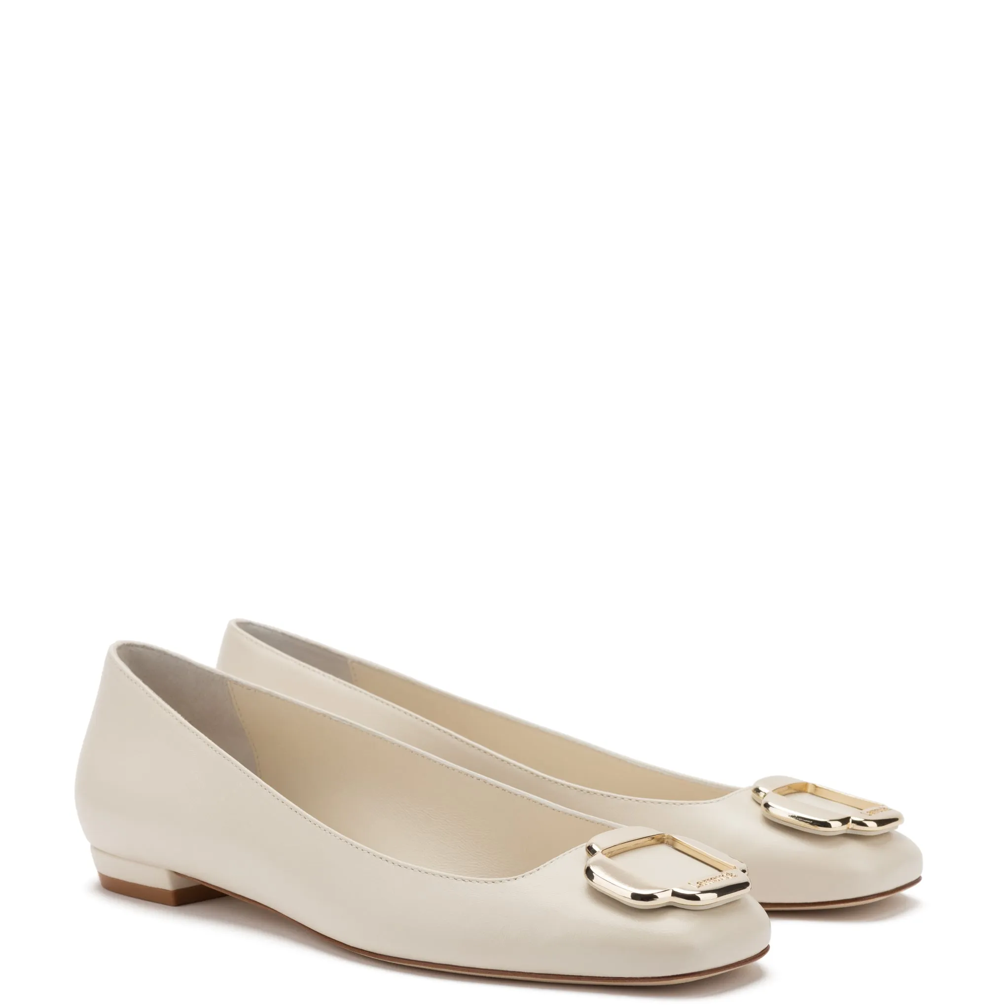 Maria Flat In White Leather