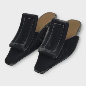 Marni Grey Velvet Point Toe Mule