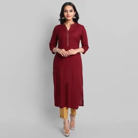 Maroon Rayon Swapna Kurta