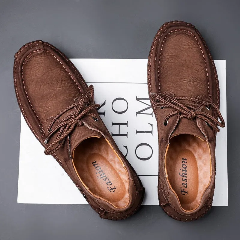 Men's Genuine Leather Lace-Up Casual Shoes Leisure Footwear | 88139