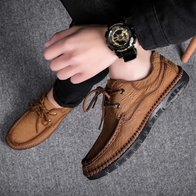 Men's Genuine Leather Lace-Up Casual Shoes Leisure Footwear | 88139