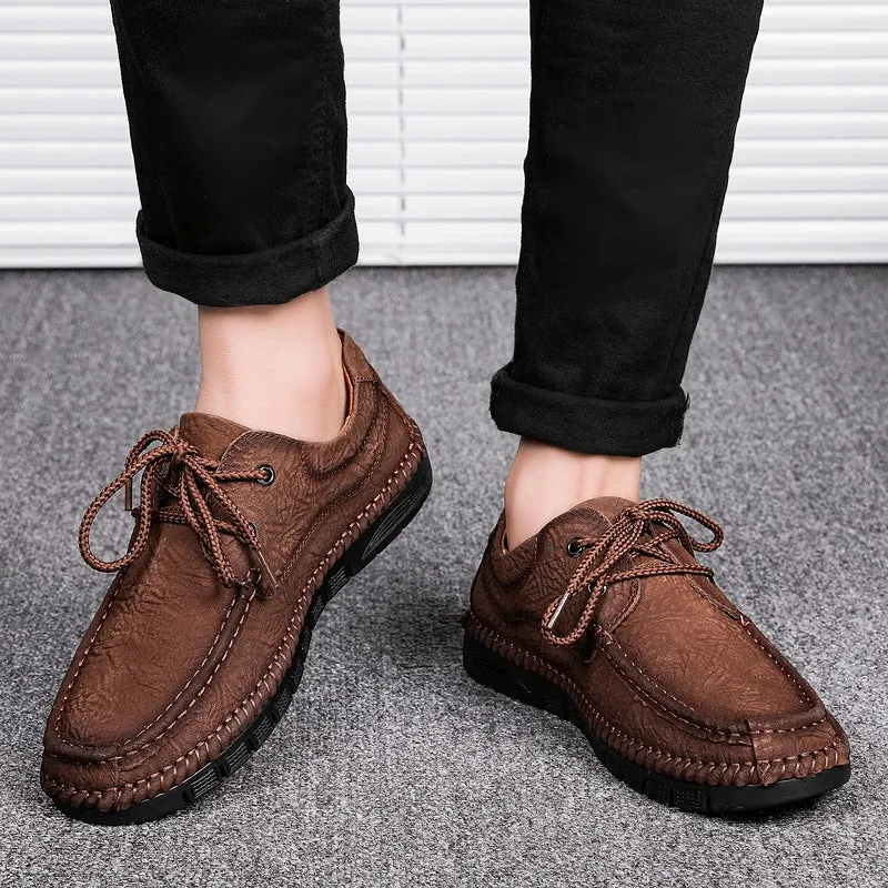 Men's Genuine Leather Lace-Up Casual Shoes Leisure Footwear | 88139