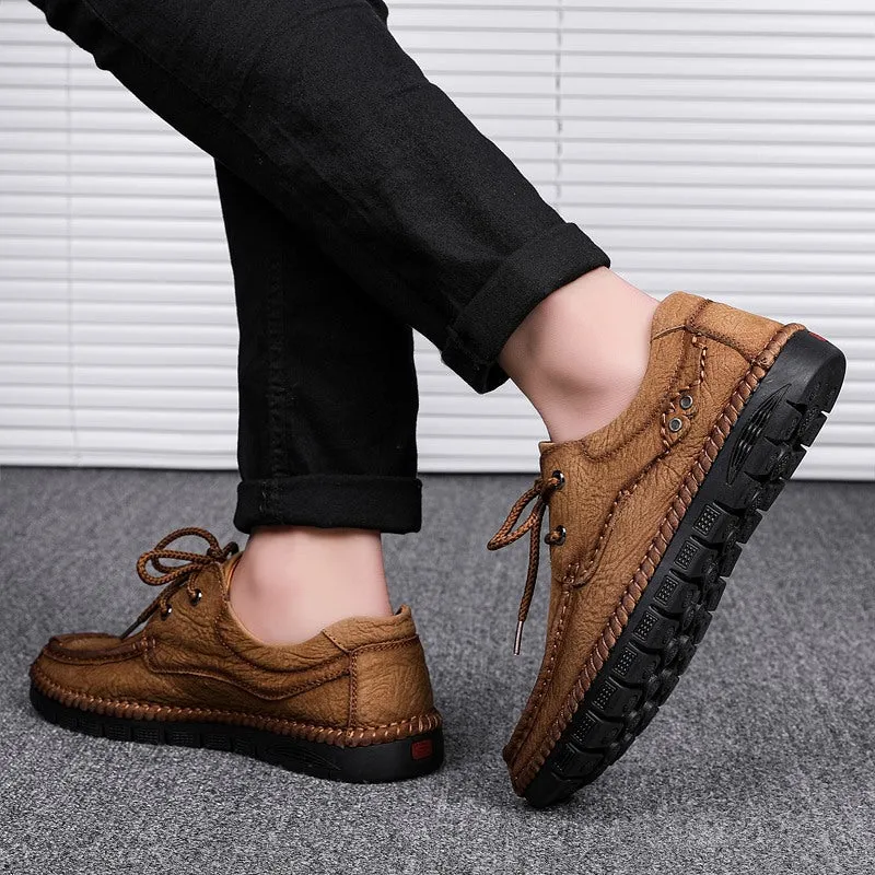 Men's Genuine Leather Lace-Up Casual Shoes Leisure Footwear | 88139