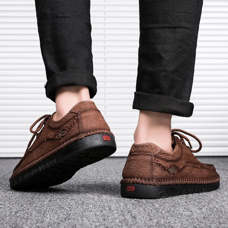 Men's Genuine Leather Lace-Up Casual Shoes Leisure Footwear | 88139