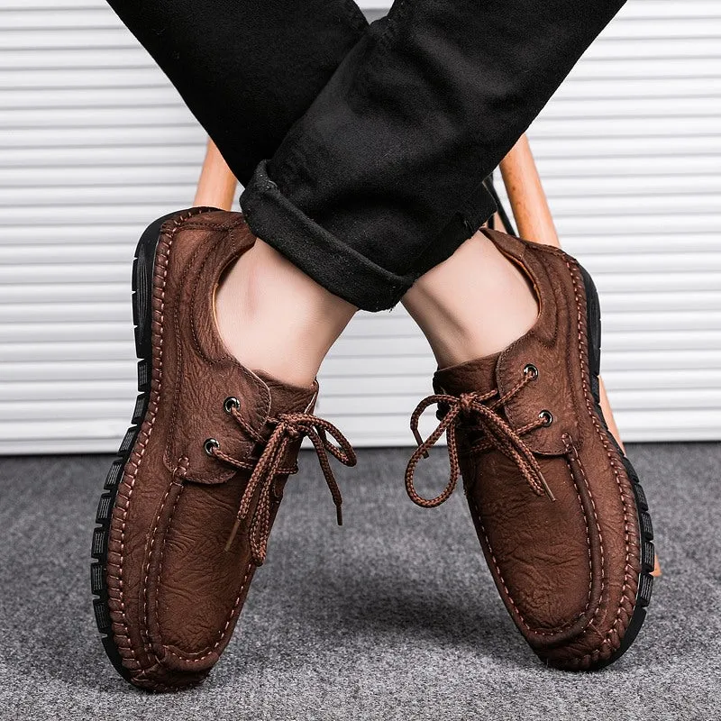 Men's Genuine Leather Lace-Up Casual Shoes Leisure Footwear | 88139