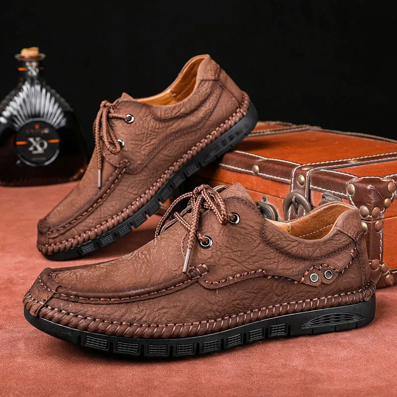 Men's Genuine Leather Lace-Up Casual Shoes Leisure Footwear | 88139