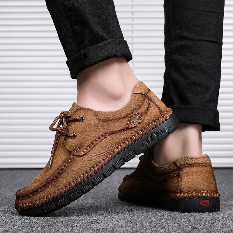 Men's Genuine Leather Lace-Up Casual Shoes Leisure Footwear | 88139