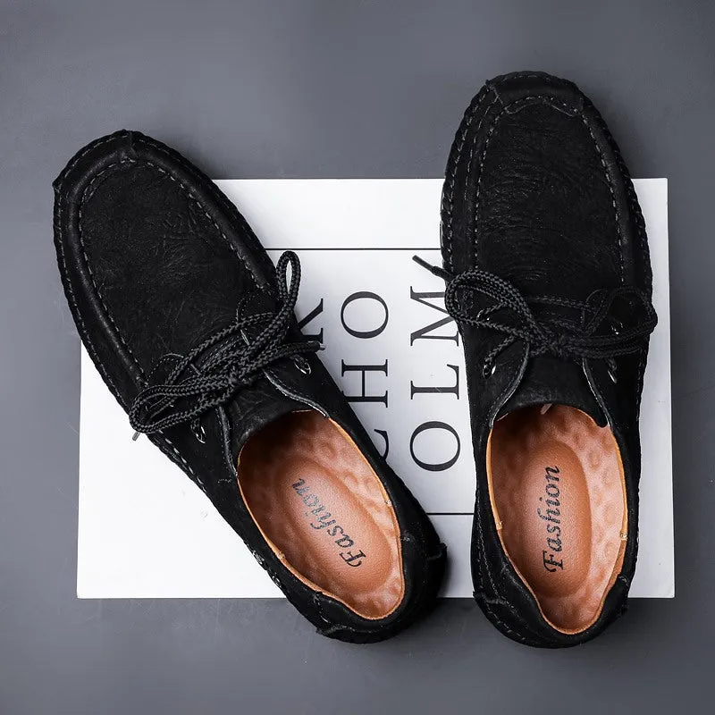 Men's Genuine Leather Lace-Up Casual Shoes Leisure Footwear | 88139