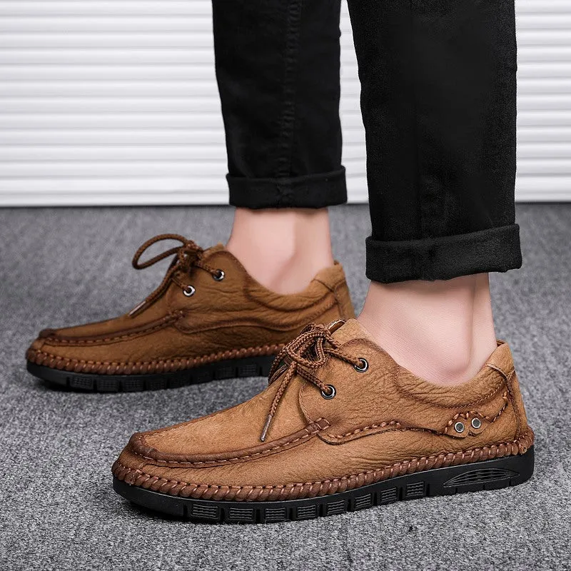 Men's Genuine Leather Lace-Up Casual Shoes Leisure Footwear | 88139