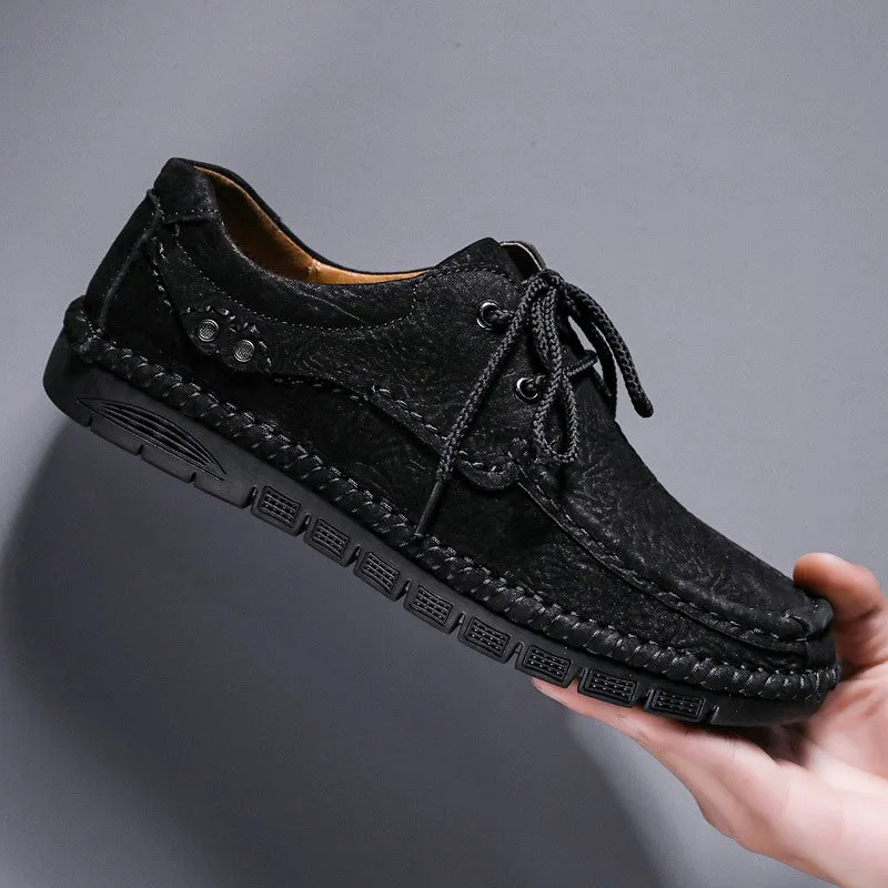 Men's Genuine Leather Lace-Up Casual Shoes Leisure Footwear | 88139