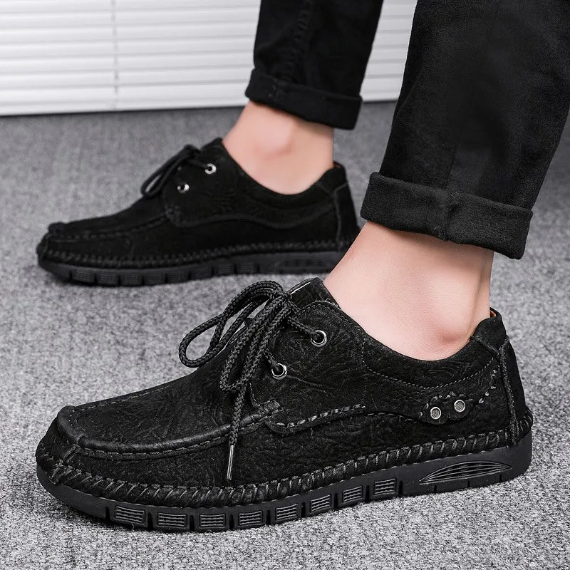 Men's Genuine Leather Lace-Up Casual Shoes Leisure Footwear | 88139