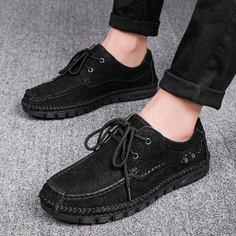 Men's Genuine Leather Lace-Up Casual Shoes Leisure Footwear | 88139