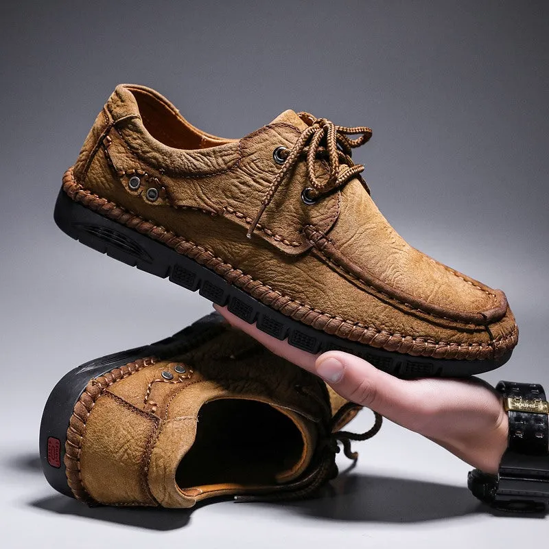 Men's Genuine Leather Lace-Up Casual Shoes Leisure Footwear | 88139