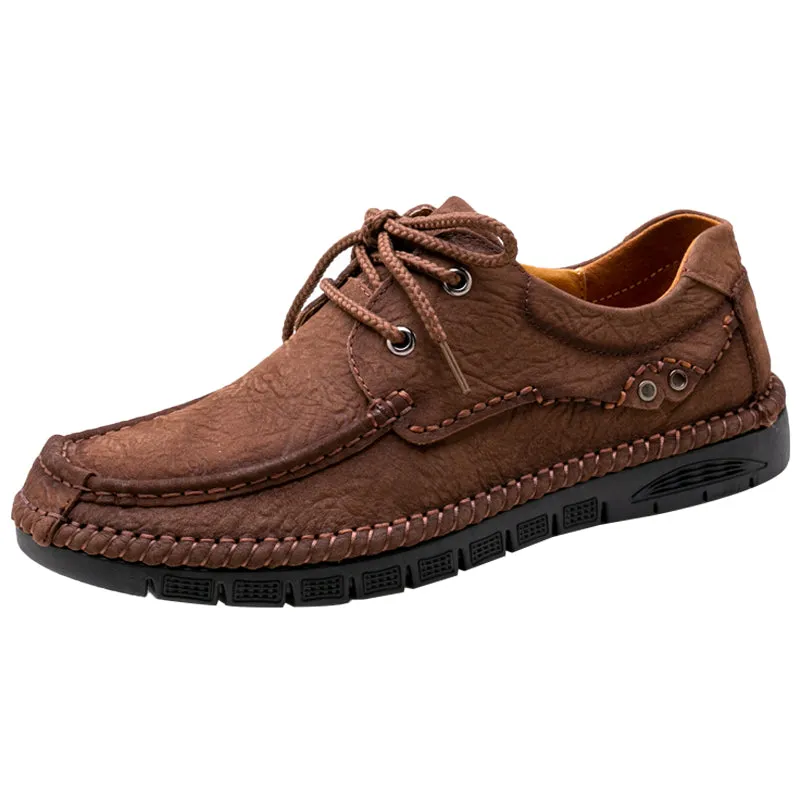 Men's Genuine Leather Lace-Up Casual Shoes Leisure Footwear | 88139