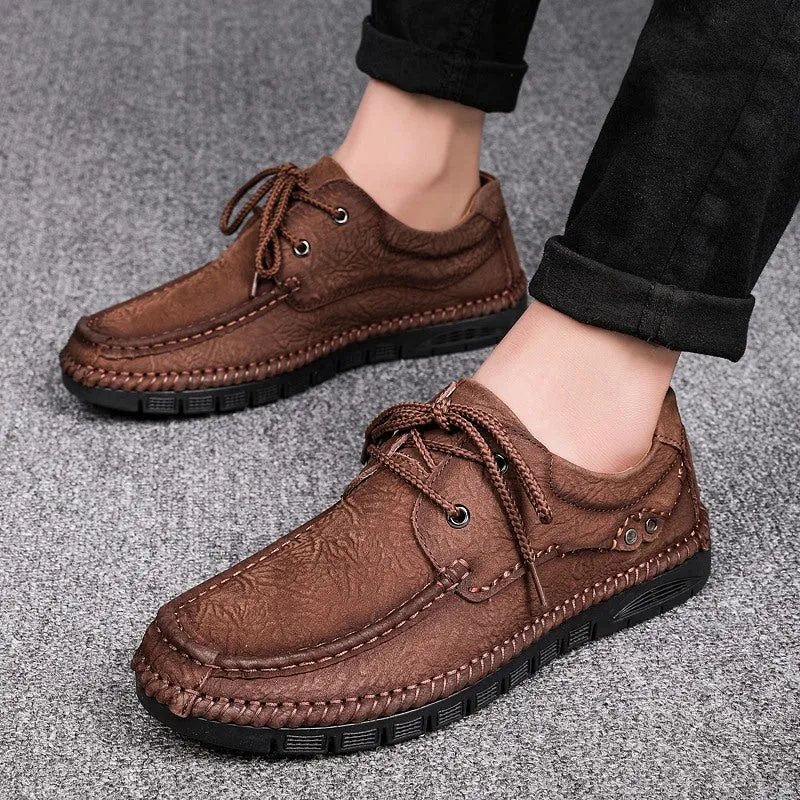 Men's Genuine Leather Lace-Up Casual Shoes Leisure Footwear | 88139