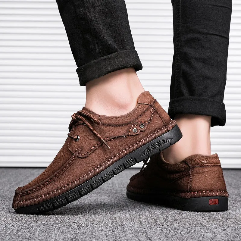 Men's Genuine Leather Lace-Up Casual Shoes Leisure Footwear | 88139