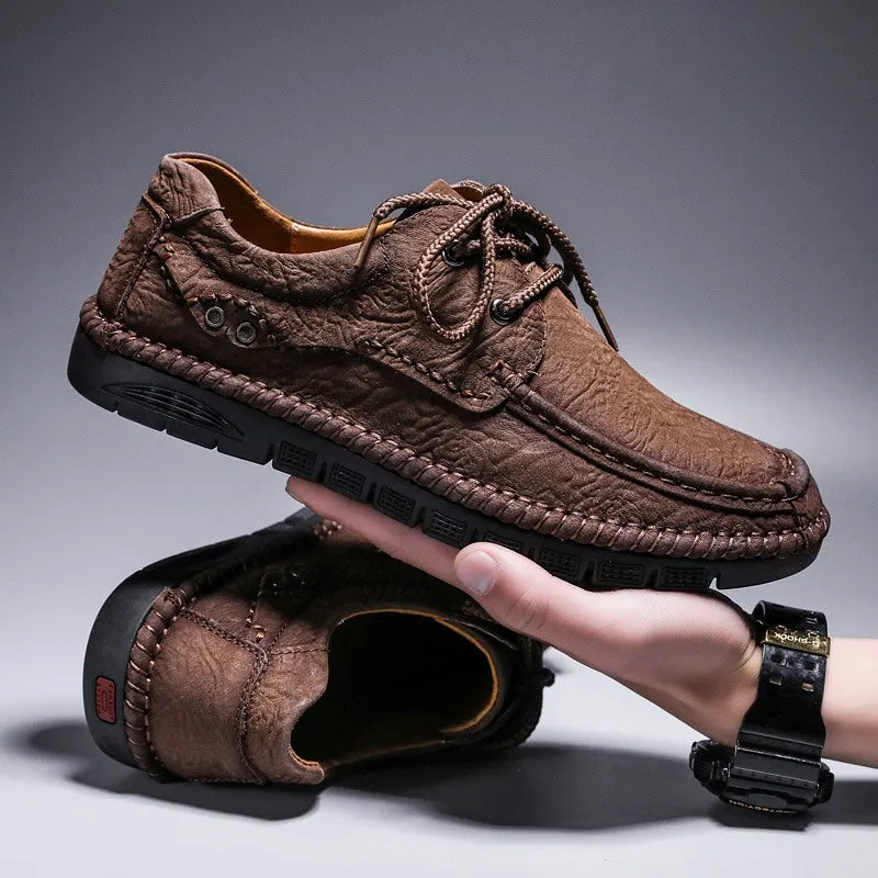 Men's Genuine Leather Lace-Up Casual Shoes Leisure Footwear | 88139