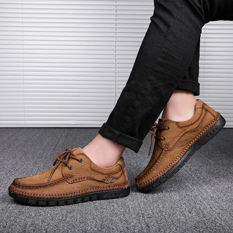 Men's Genuine Leather Lace-Up Casual Shoes Leisure Footwear | 88139