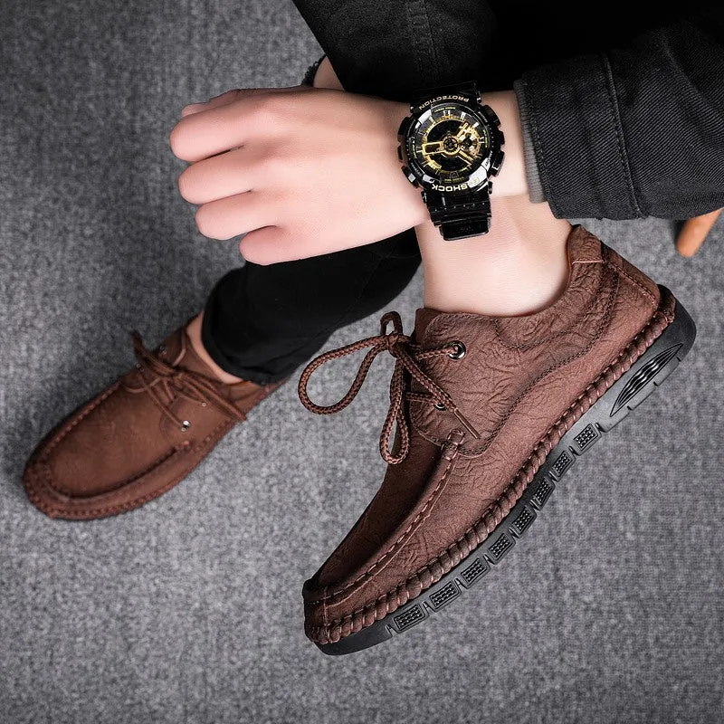 Men's Genuine Leather Lace-Up Casual Shoes Leisure Footwear | 88139