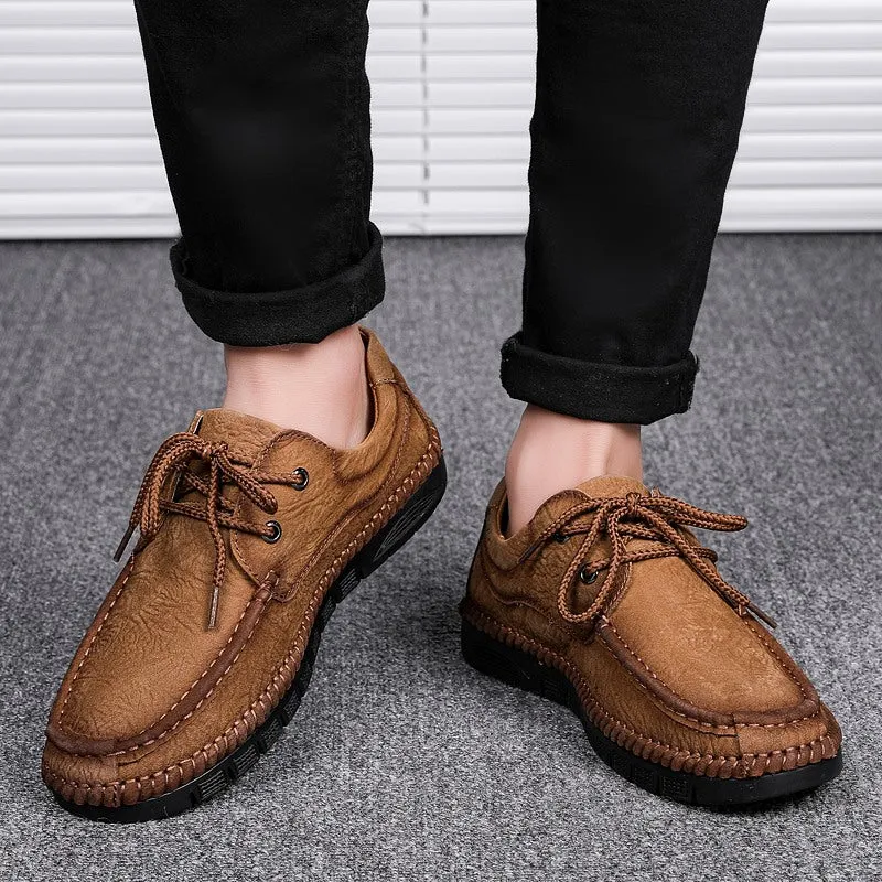 Men's Genuine Leather Lace-Up Casual Shoes Leisure Footwear | 88139