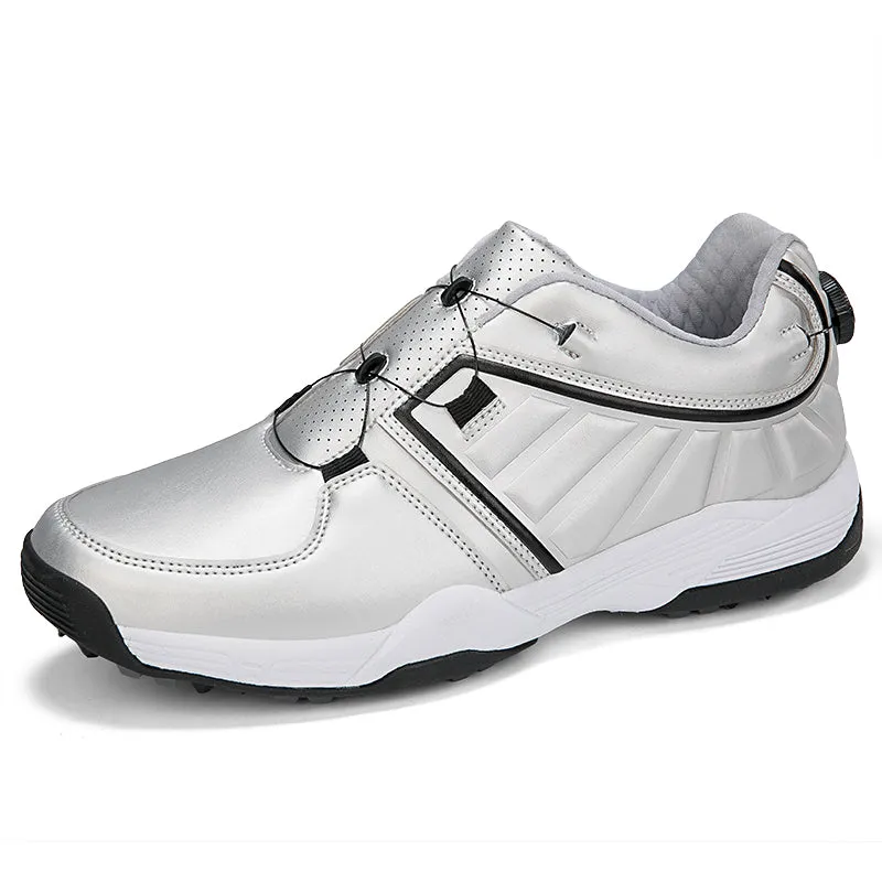 Men's Golf Shoes Quick Lacing Leather Golf Training Anti Slip Sneakers | G160