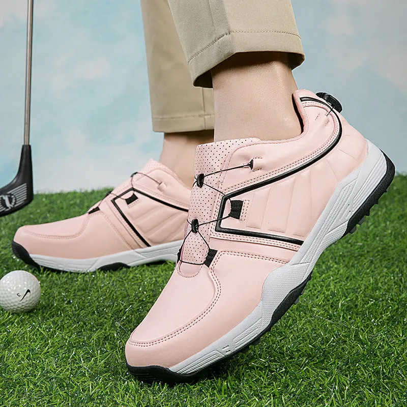 Men's Golf Shoes Quick Lacing Leather Golf Training Anti Slip Sneakers | G160