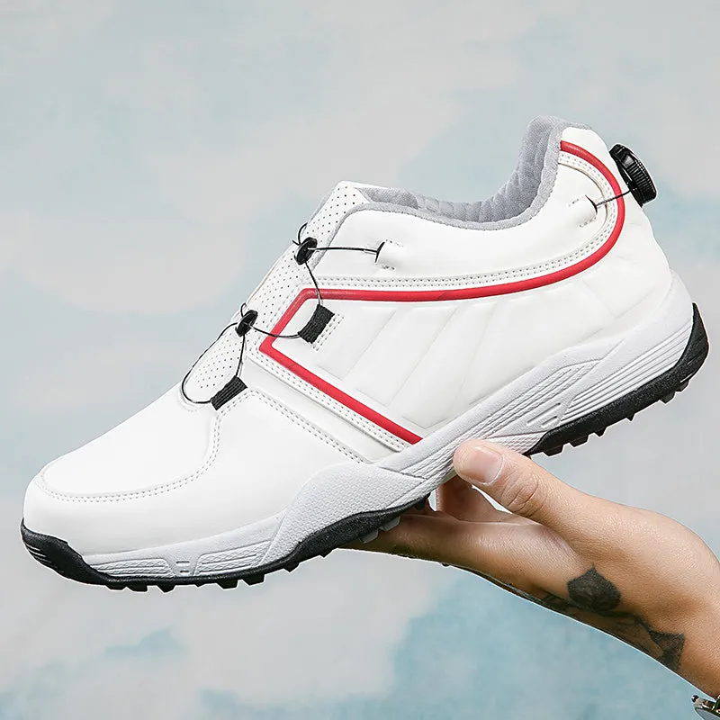 Men's Golf Shoes Quick Lacing Leather Golf Training Anti Slip Sneakers | G160