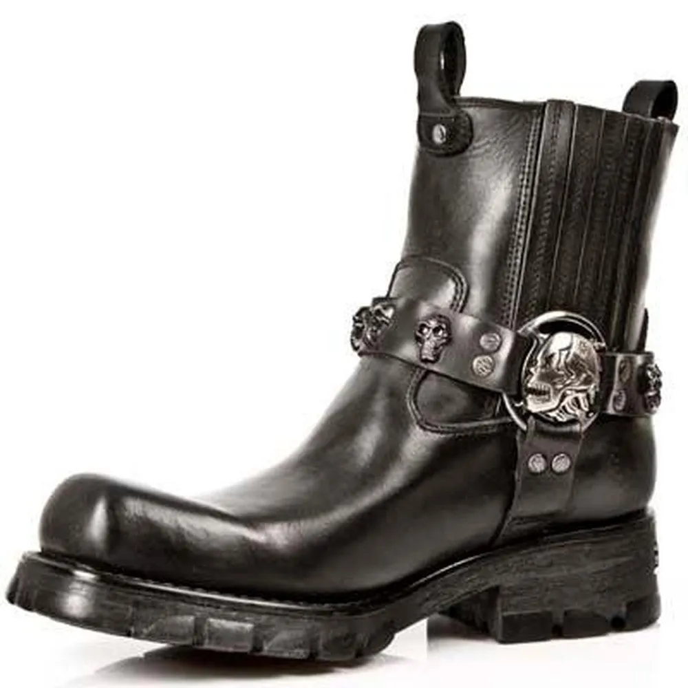 New Rock Skull Harness Boot Made In Spain Intergral Stitching-M-7621