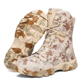 Outdoor Training Camouflage Men’s Shoes Army Combat Boots With Side Zipper |Q3-1