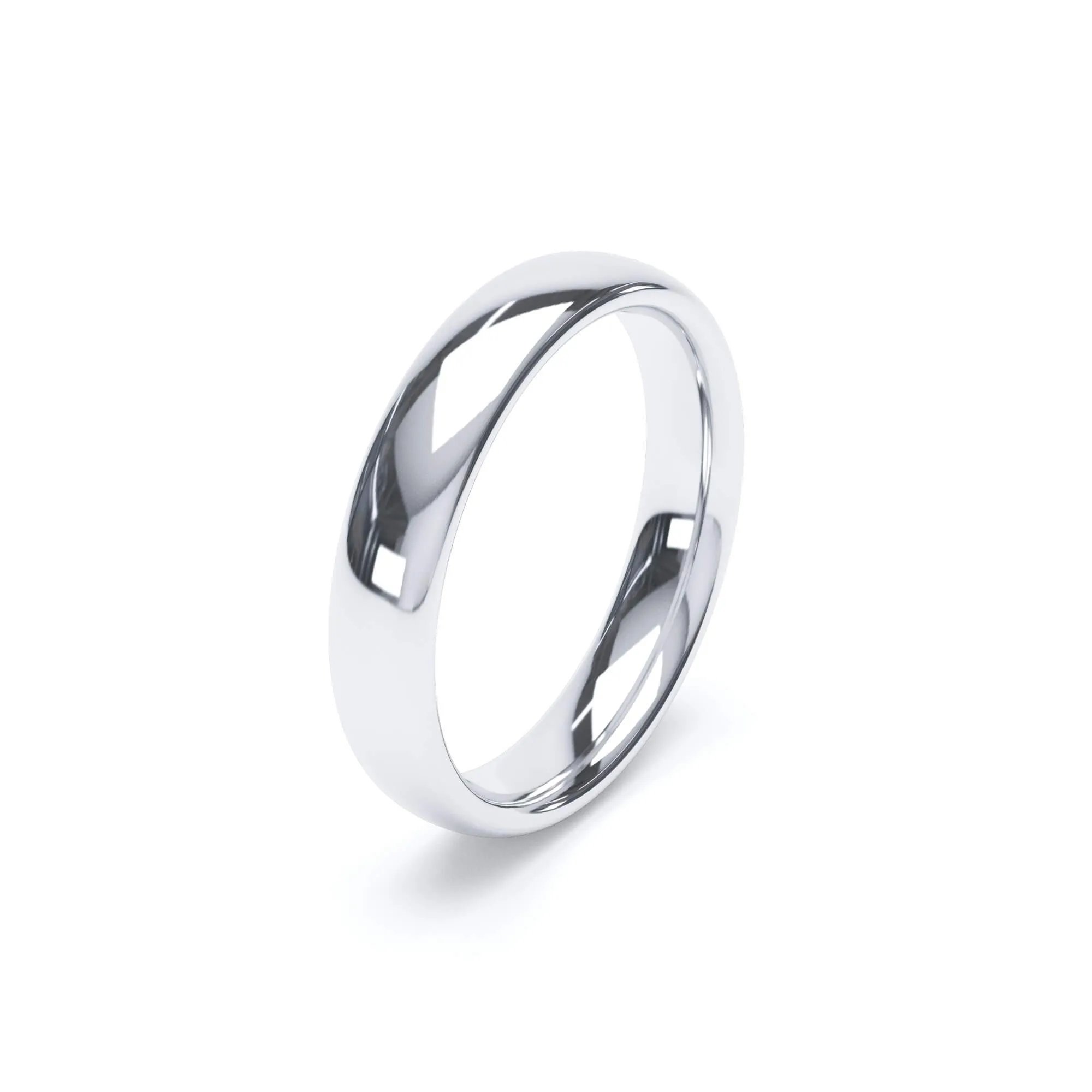 - Oval Profile Wedding Ring 18k White Gold