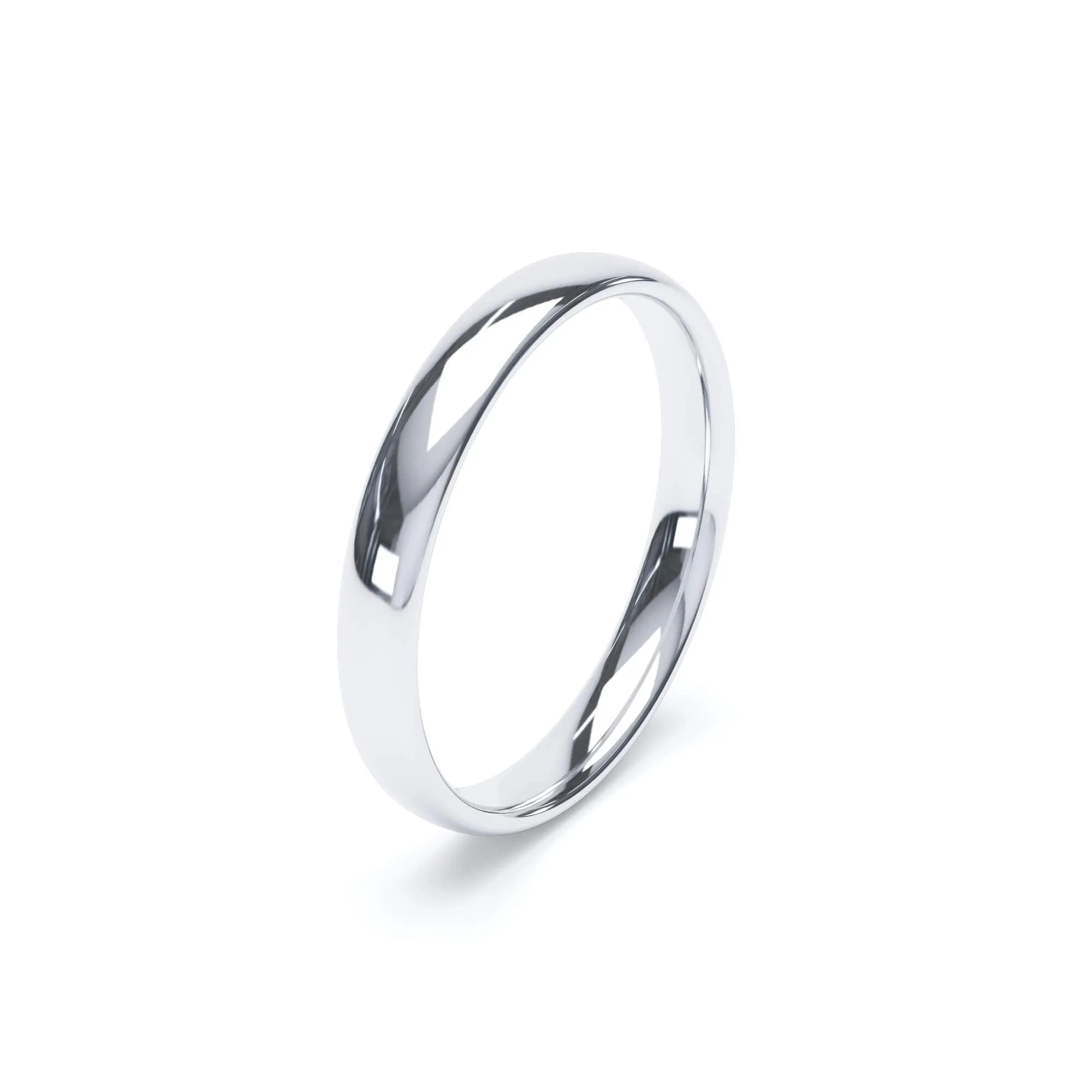 - Oval Profile Wedding Ring 18k White Gold