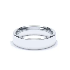 - Oval Profile Wedding Ring 18k White Gold