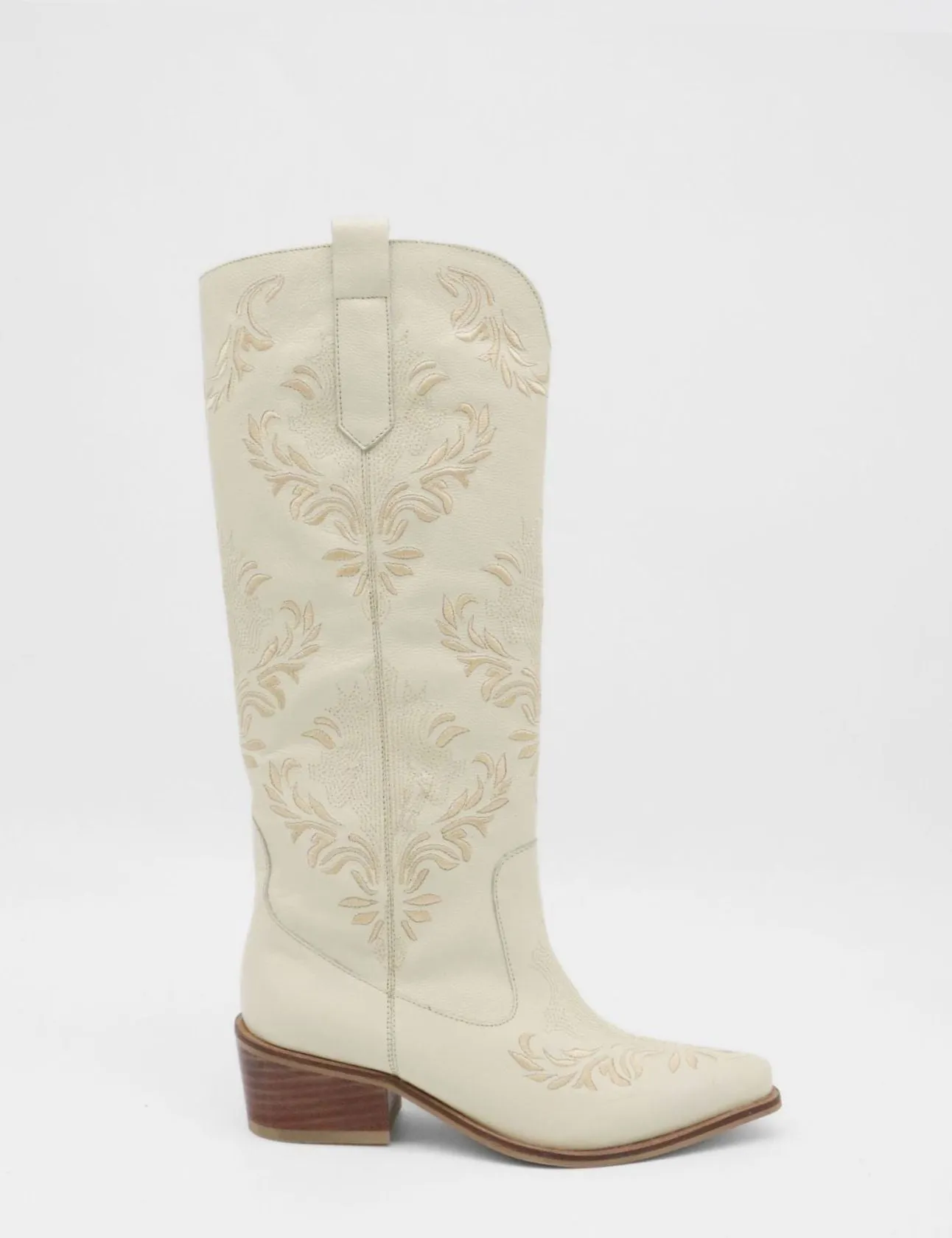 PRE-ORDER (Ships by 11/25/24)Jolene western cowboy boots in off white leather women's shoes