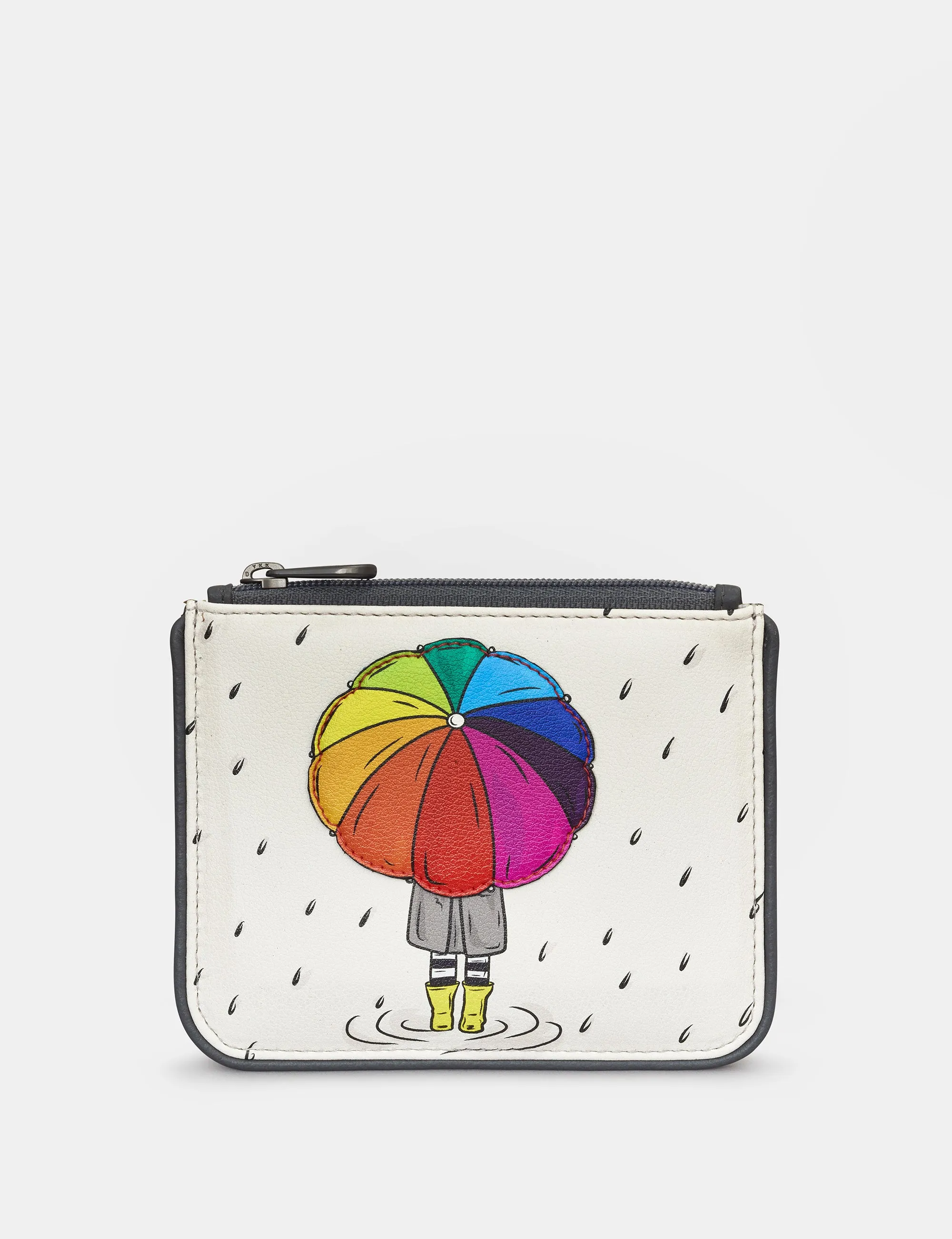 Rain, Rain Go Away Zip Top Leather Purse