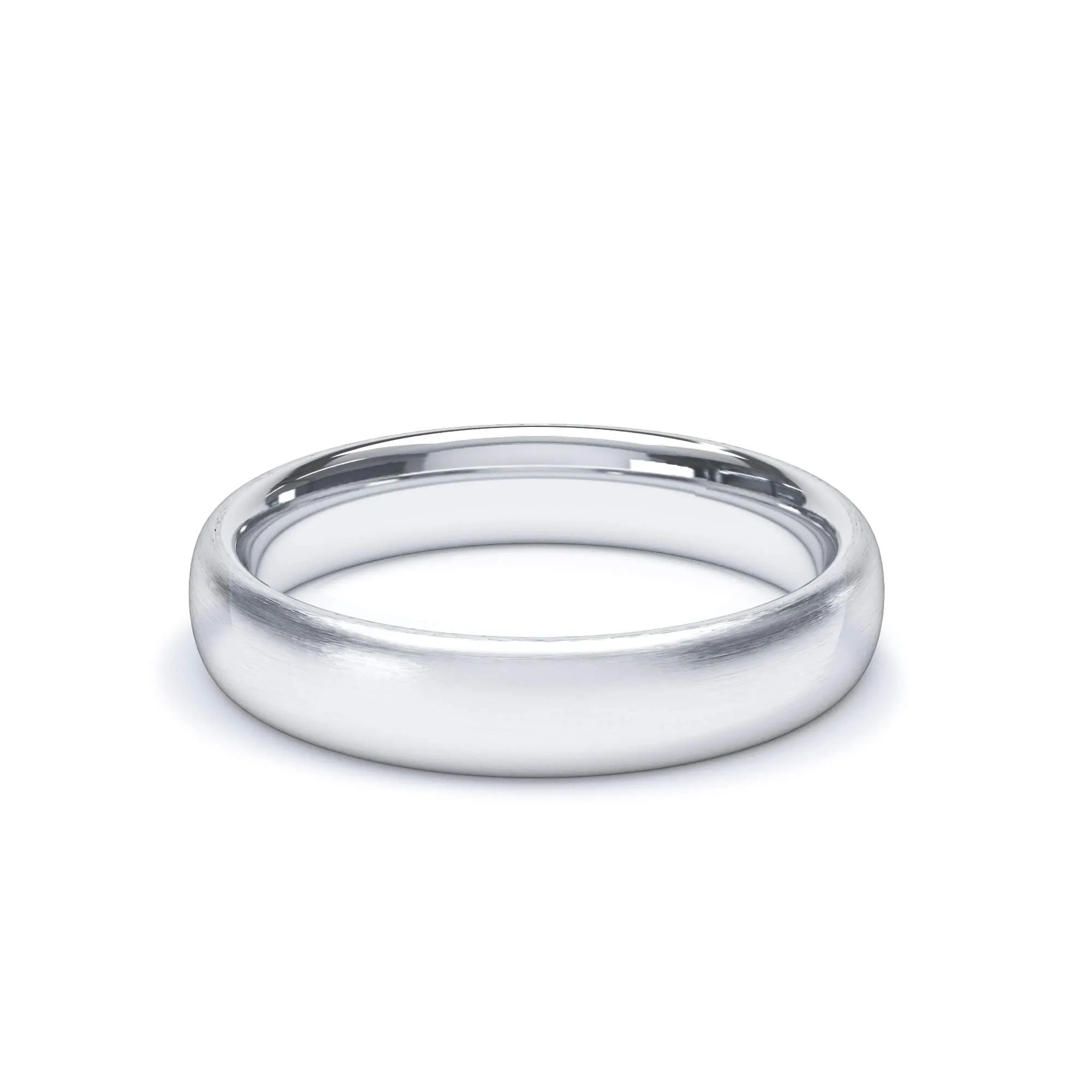 - Regular Court Satin Polish Wedding Ring 9k White Gold