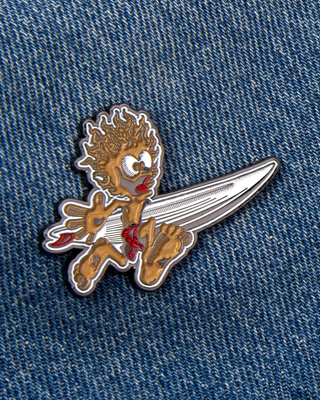 Running Man - Pin Badge - Brown