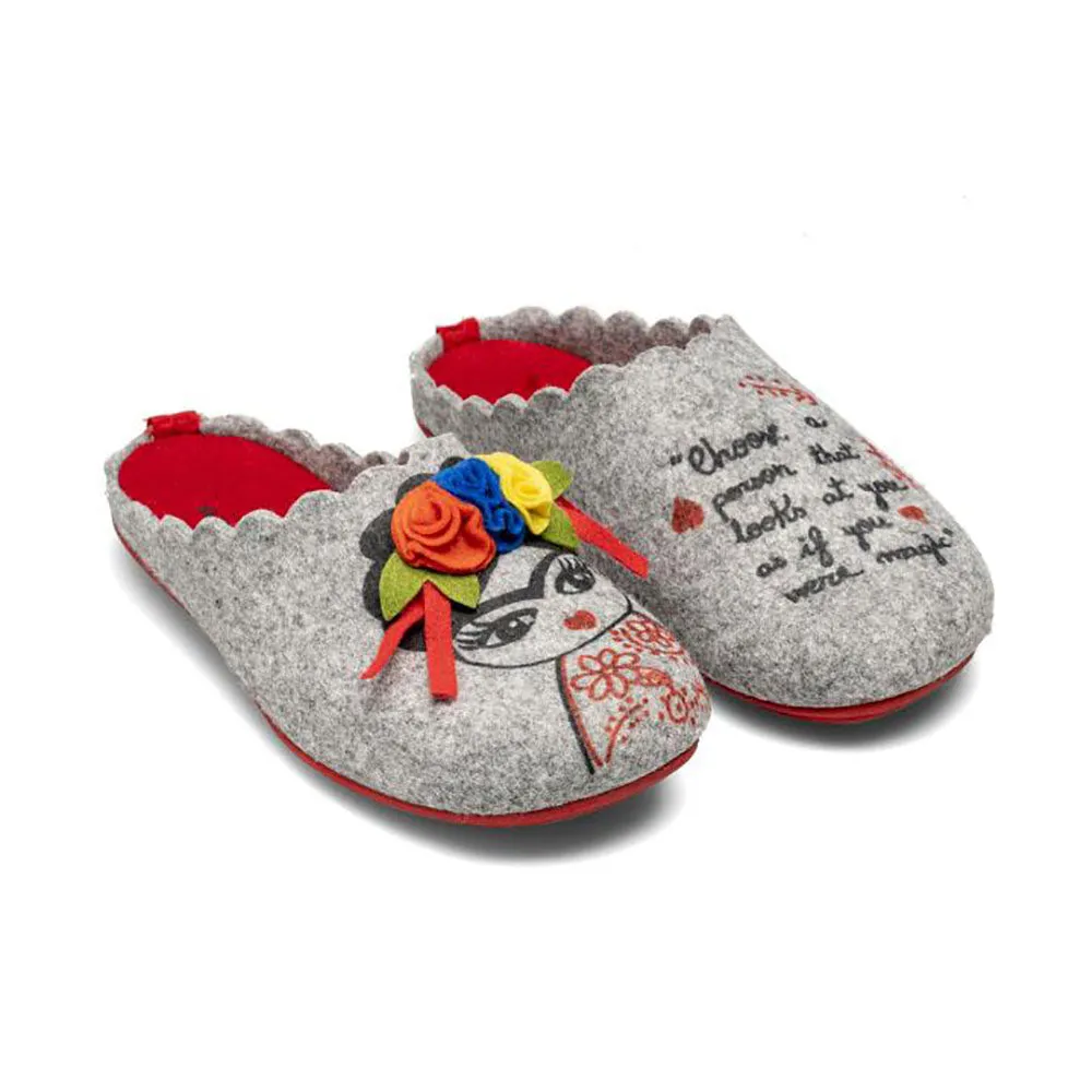 Slippers Frida Fieltro Gris