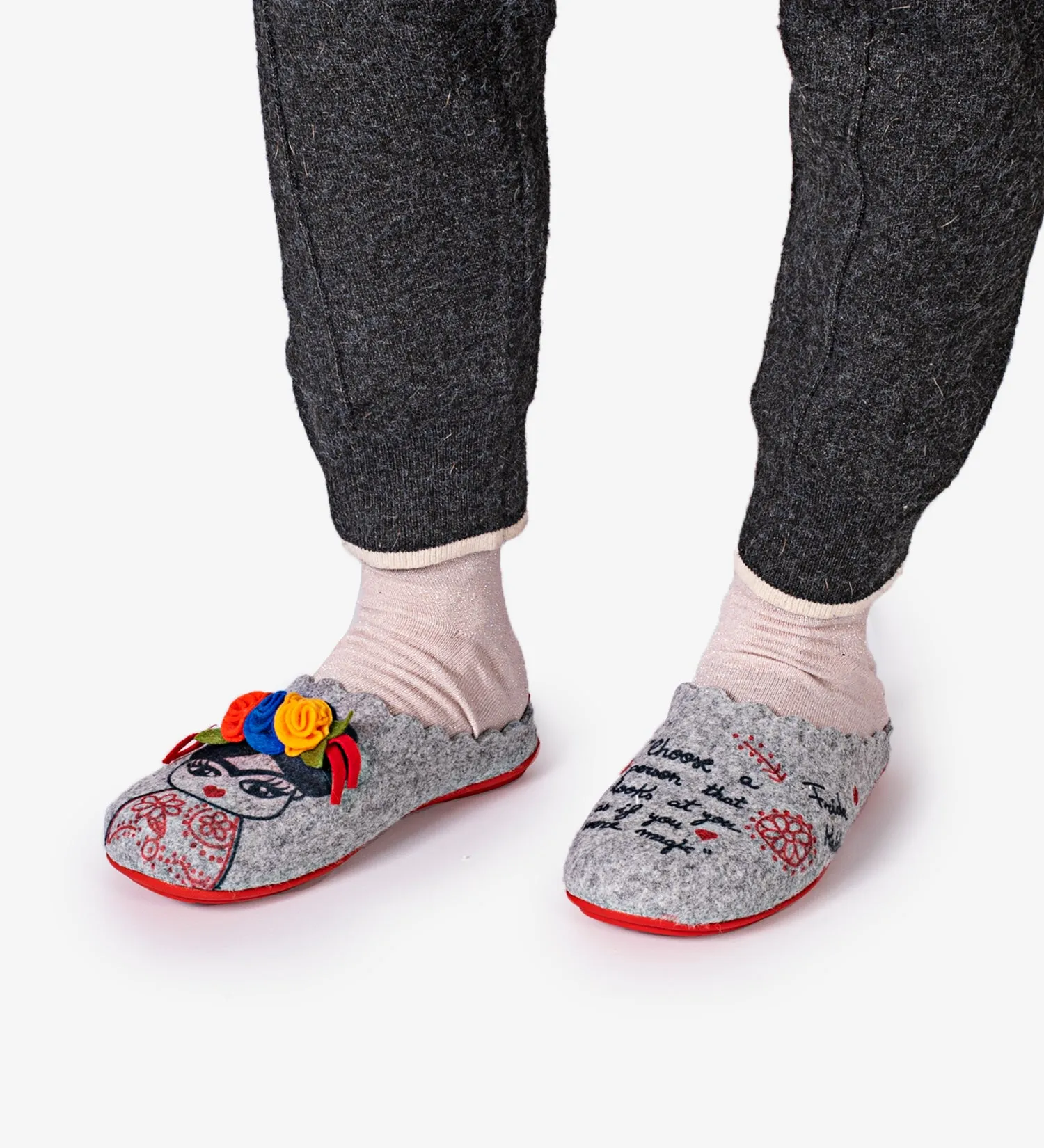 Slippers Frida Fieltro Gris