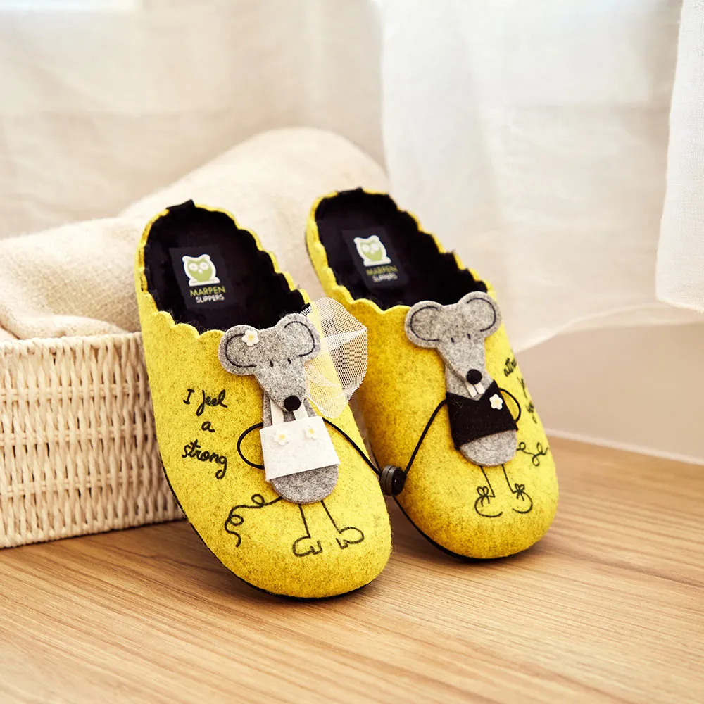 Slippers Pareja Ratones Amarillo