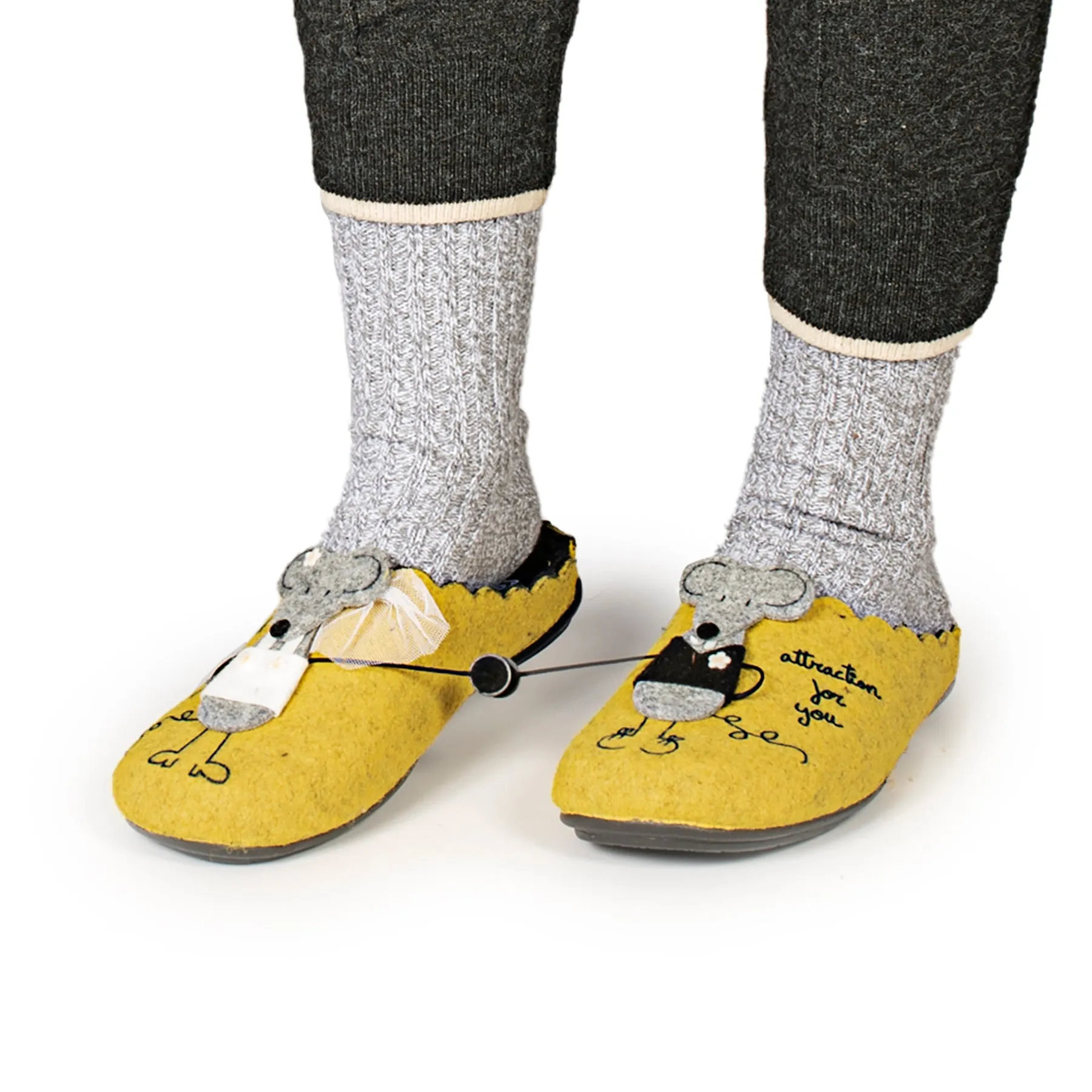 Slippers Pareja Ratones Amarillo