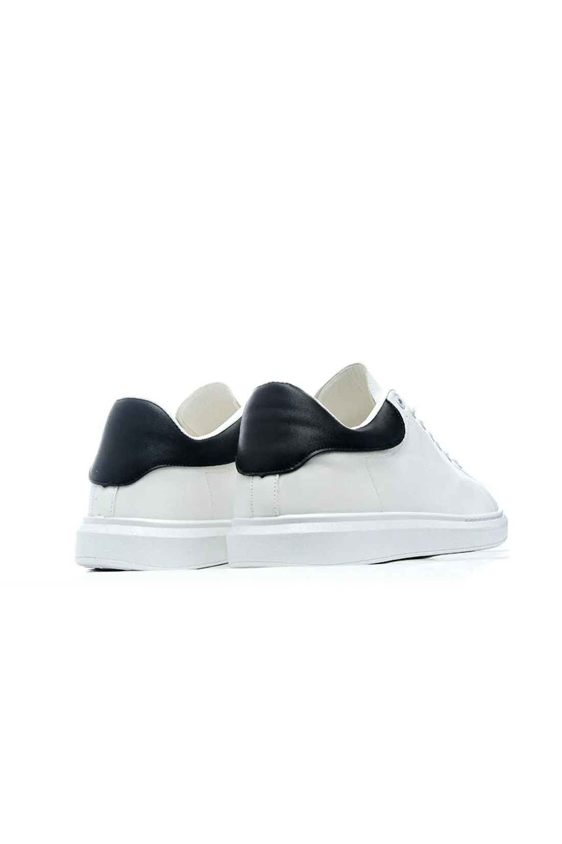 Sneakers - Leather - Basic Lace-Up - White & Black