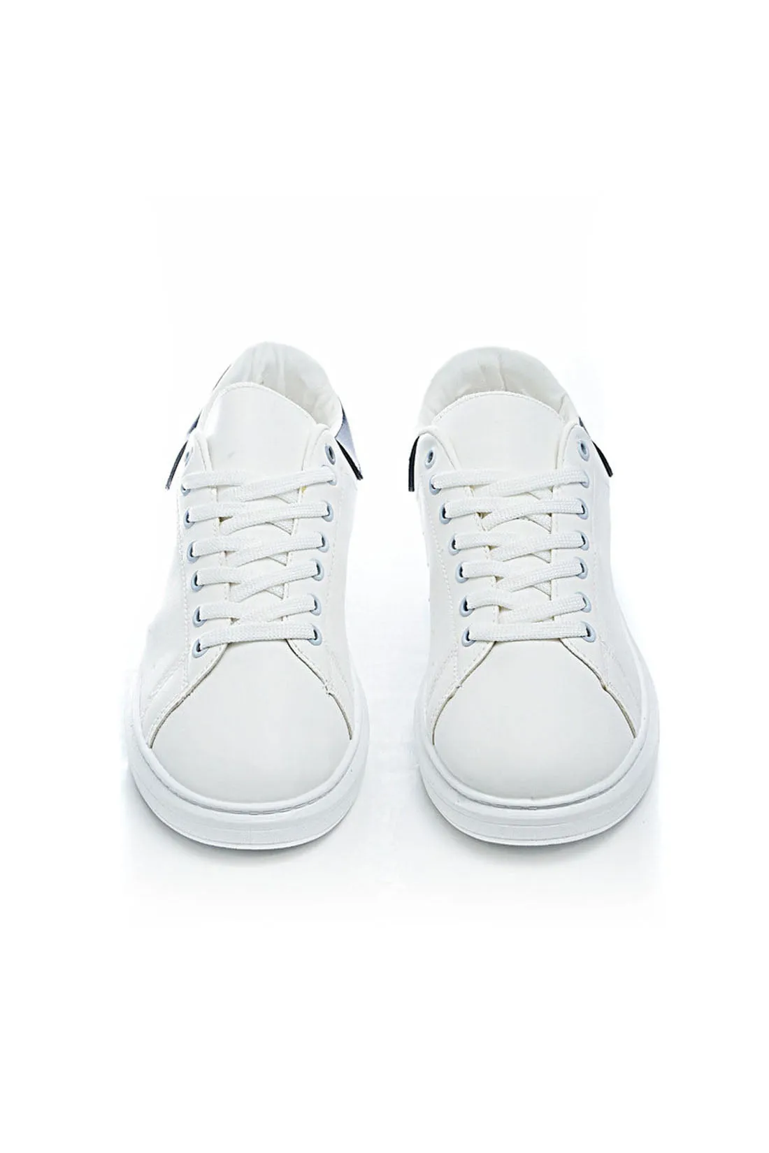 Sneakers - Leather - Basic Lace-Up - White & Black