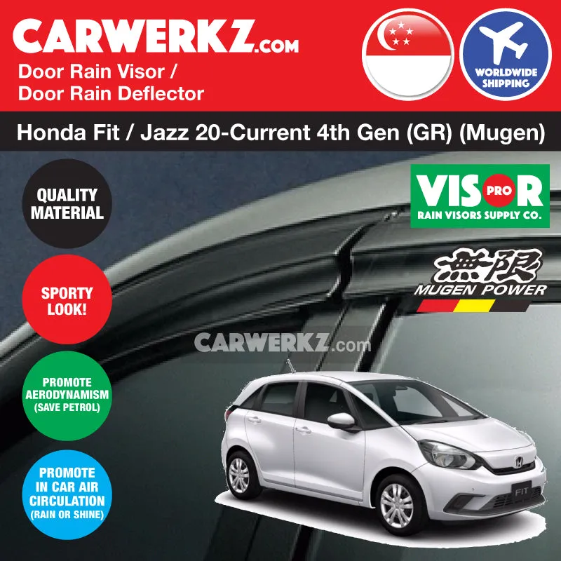 VISOR PRO Honda Fit Jazz 2020-Current 4th Generation (GR) Door Window Visors (Mugen Style)