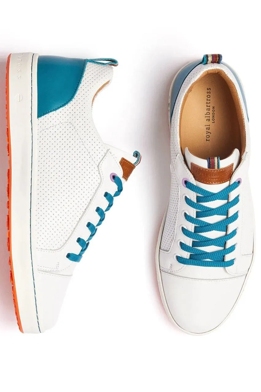 Women's Royal Albartross Golf Shoes | The Almafi White/Teal